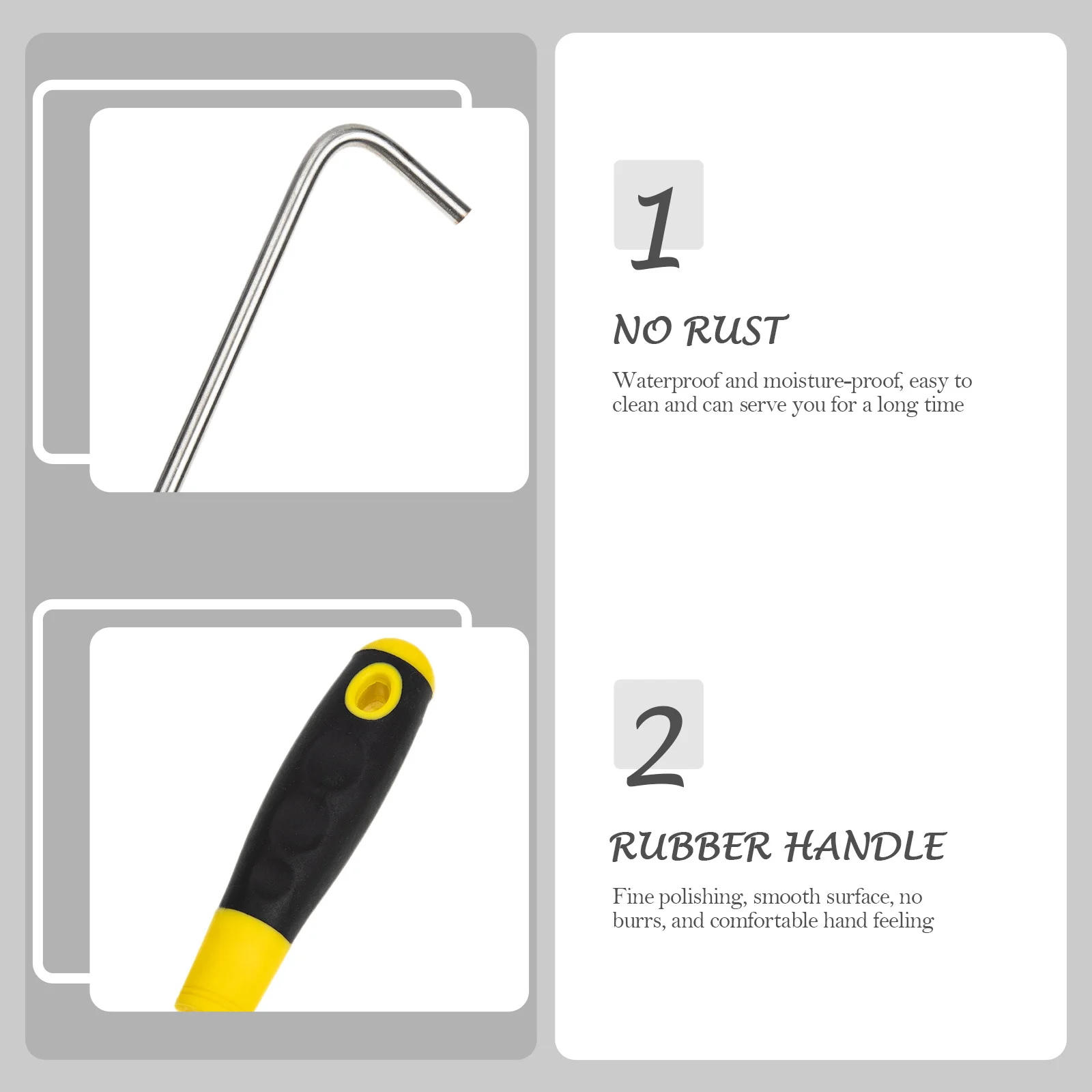 

Manhole Cover Hook with Rubber Handle Heavy Duty Ceiling Hook for Sliding Doors and Roller Shutters