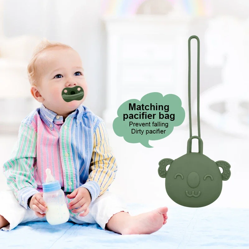 

2024 BPA Free Silicone Baby Koala Shaped Pacifier Infant Soft Teething Soother Wholesales Silicone Kid Pacifier With Storage Box