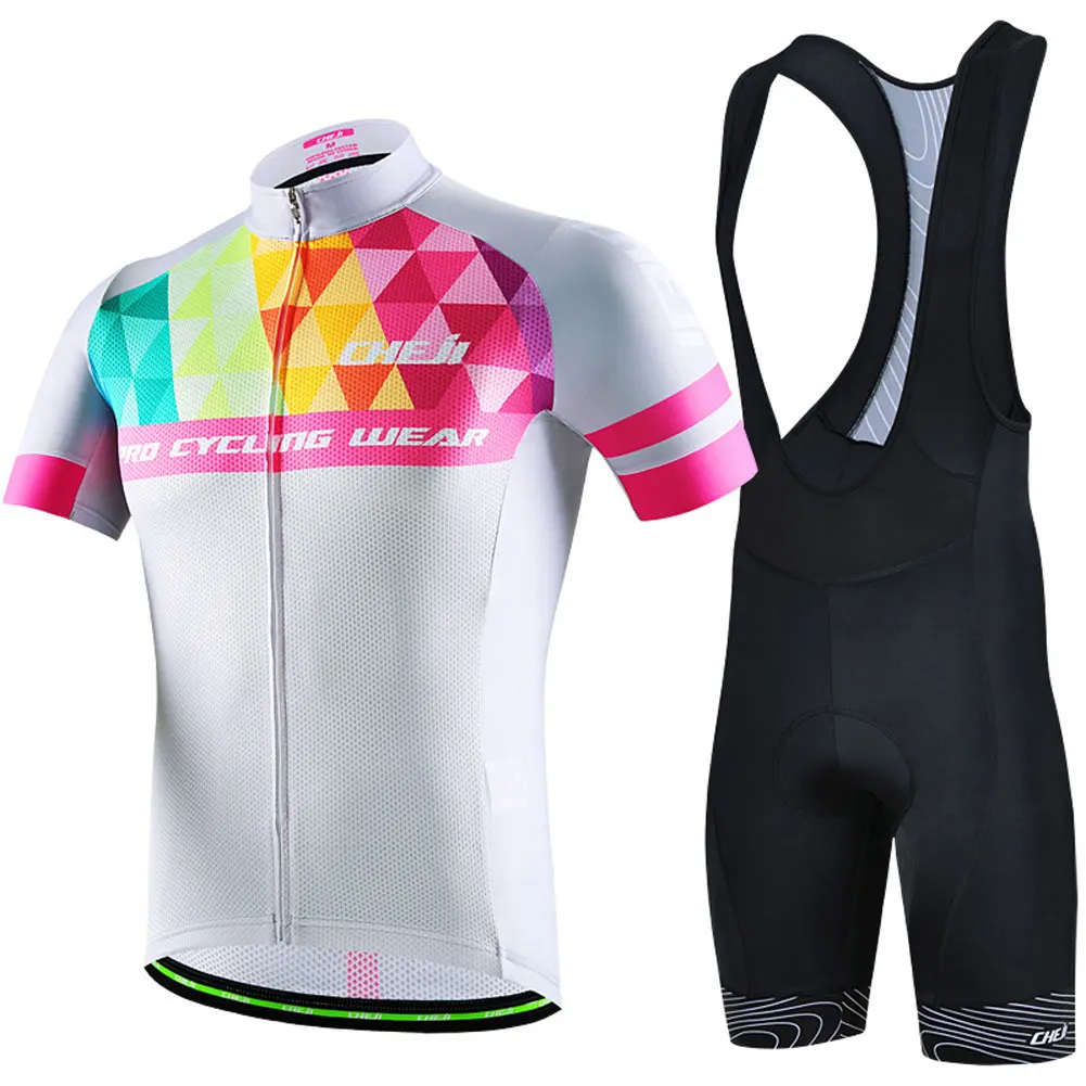 

MTB Road Ridding Wear for Men,Short Sleeve Cycling Jersey with Gel Padded Bib Shorts,Quick-dry Soft Mesh Clothing,Bicycle Wear