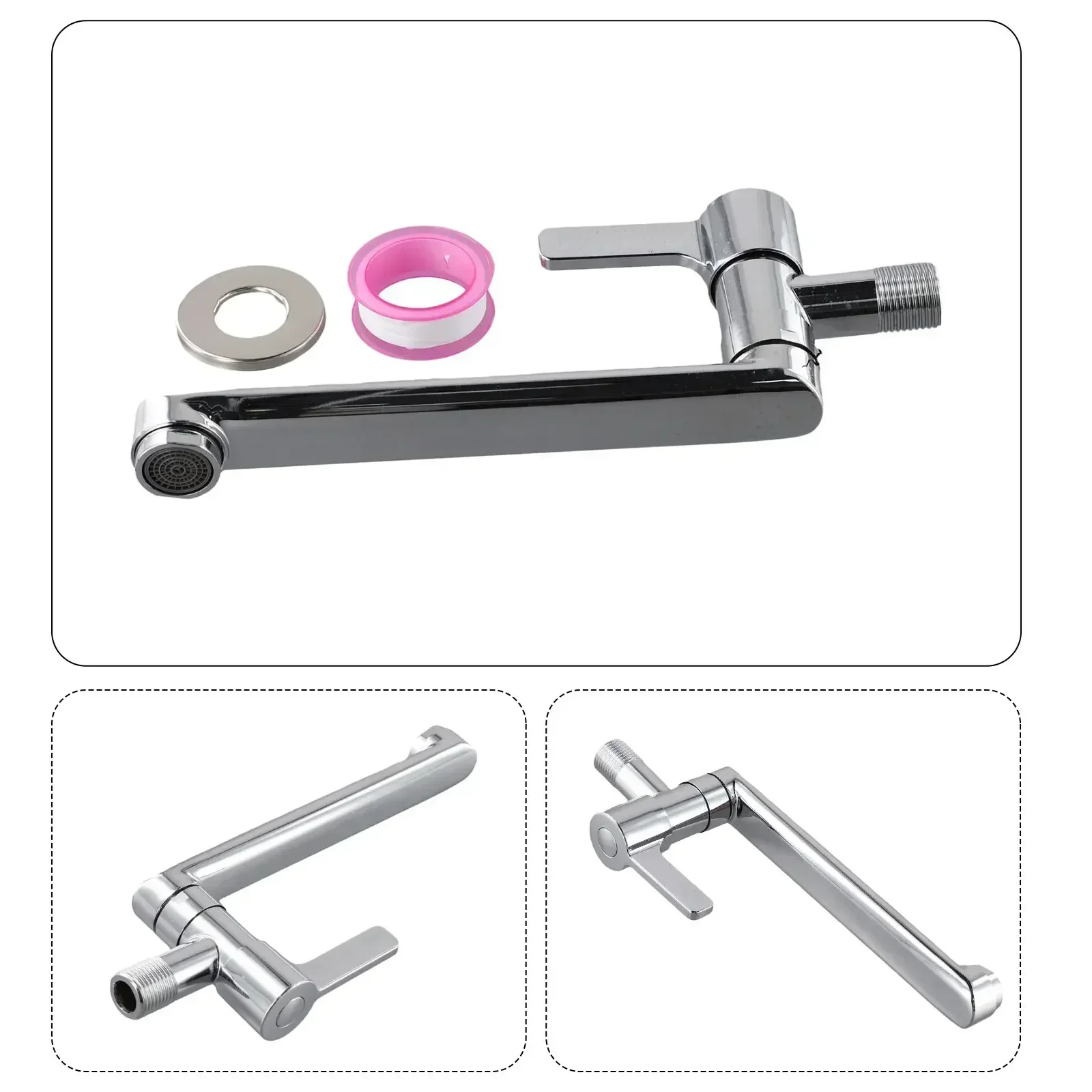 

304 Stainless Steel Faucet Faucet Length 20cm Rotatable Kitchen Faucet Modern Kitchen Accessory Versatile Rotation Design