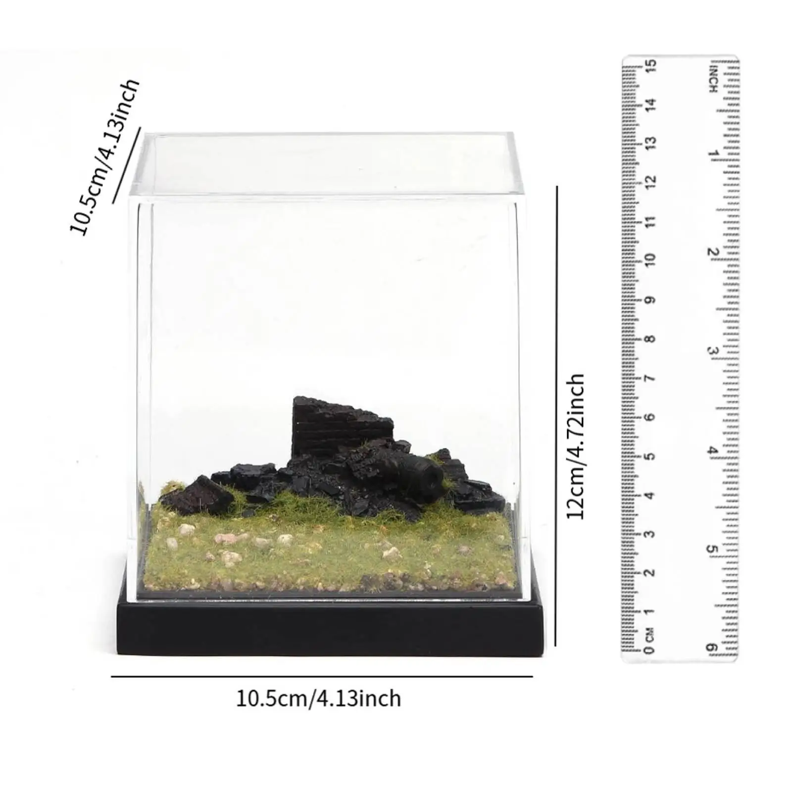 1:64 Scale Dollhouse Compact Creative Dustproof DIY for Collectibles Micro Simulation Scene with Dust Cover Display Case