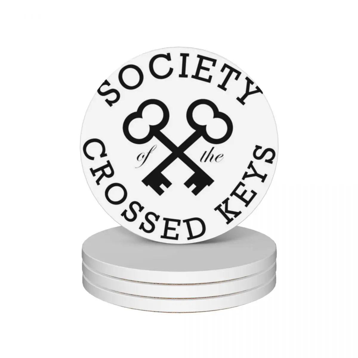 

Society of the Crossed Keys Ceramic Coasters (Set of 4) set cute cute set cute kitchen table decoration and accessories Coasters