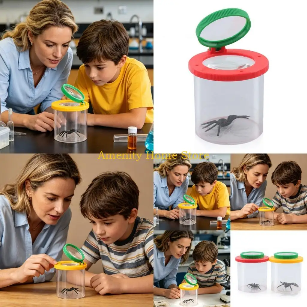 F26C Kids Insect Observation Container with Viewing Lid, Portable Study Cup for School Lessons, Outdoor Walks, and Family
