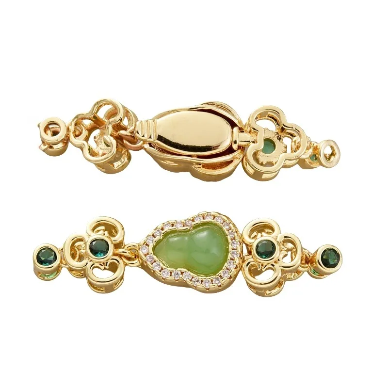1 Piece Pearl Necklace Bracelet Link Buckle Yuanbao Gourd Palace Retro Plug-in Push Buckle DIY Jewelry Accessories Wholesale