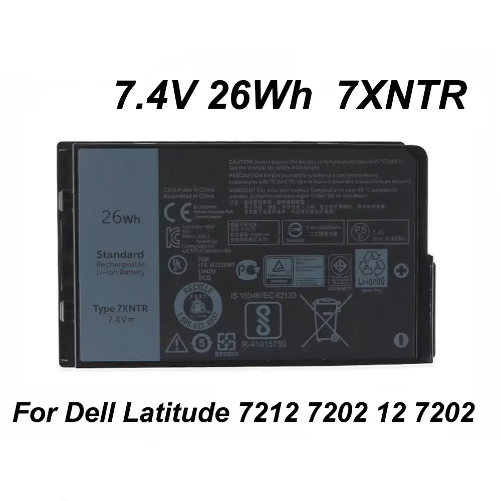 7XNTR FH8RW 7.4V 26Wh Laptop Battery For Dell Latitude 7202 7212 12 7202 Latitude 12 Rugged Extreme 7212 Series