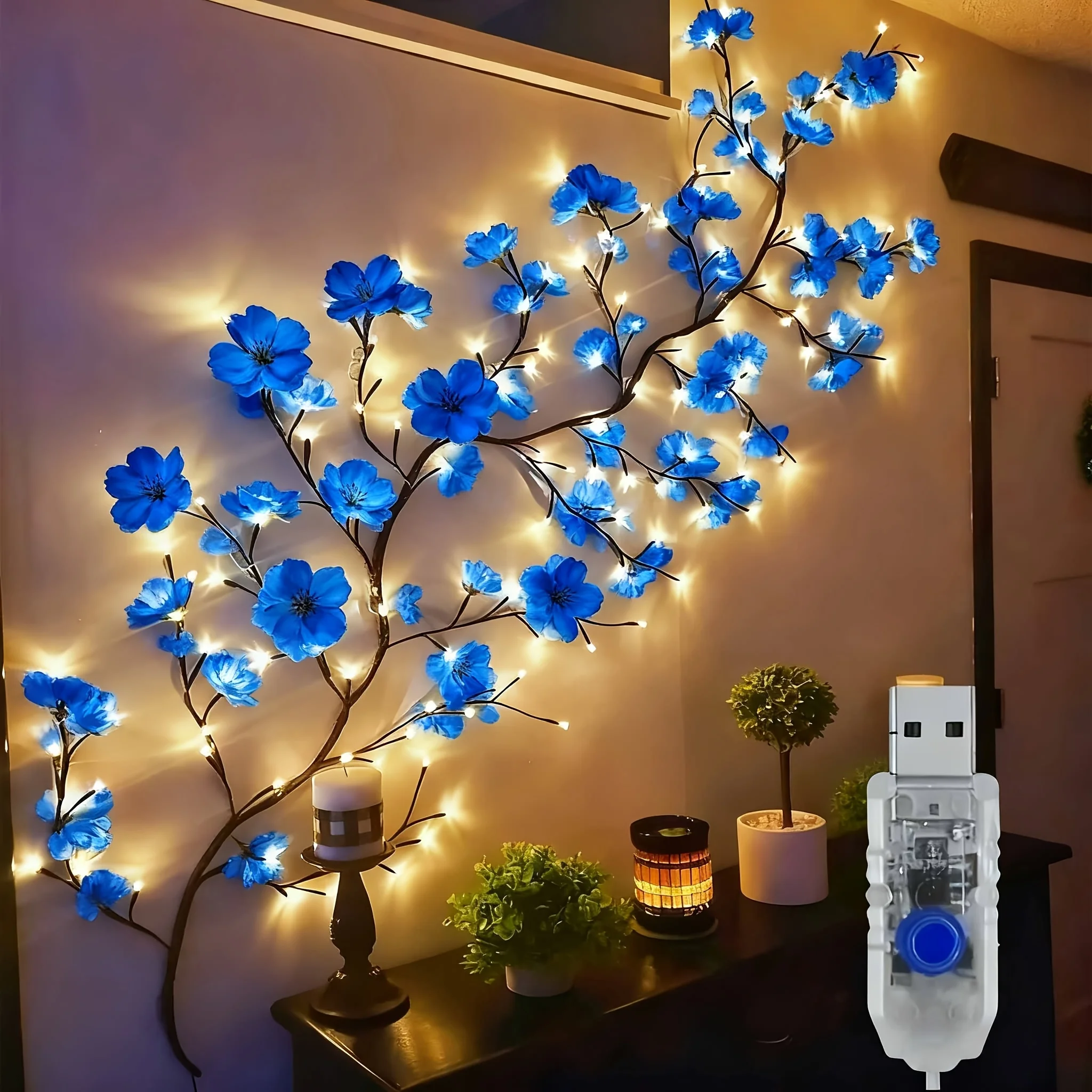 Lighting Decoration In Bedroom - 96-Light USB-Powered Cherry Blossom LED Fairy