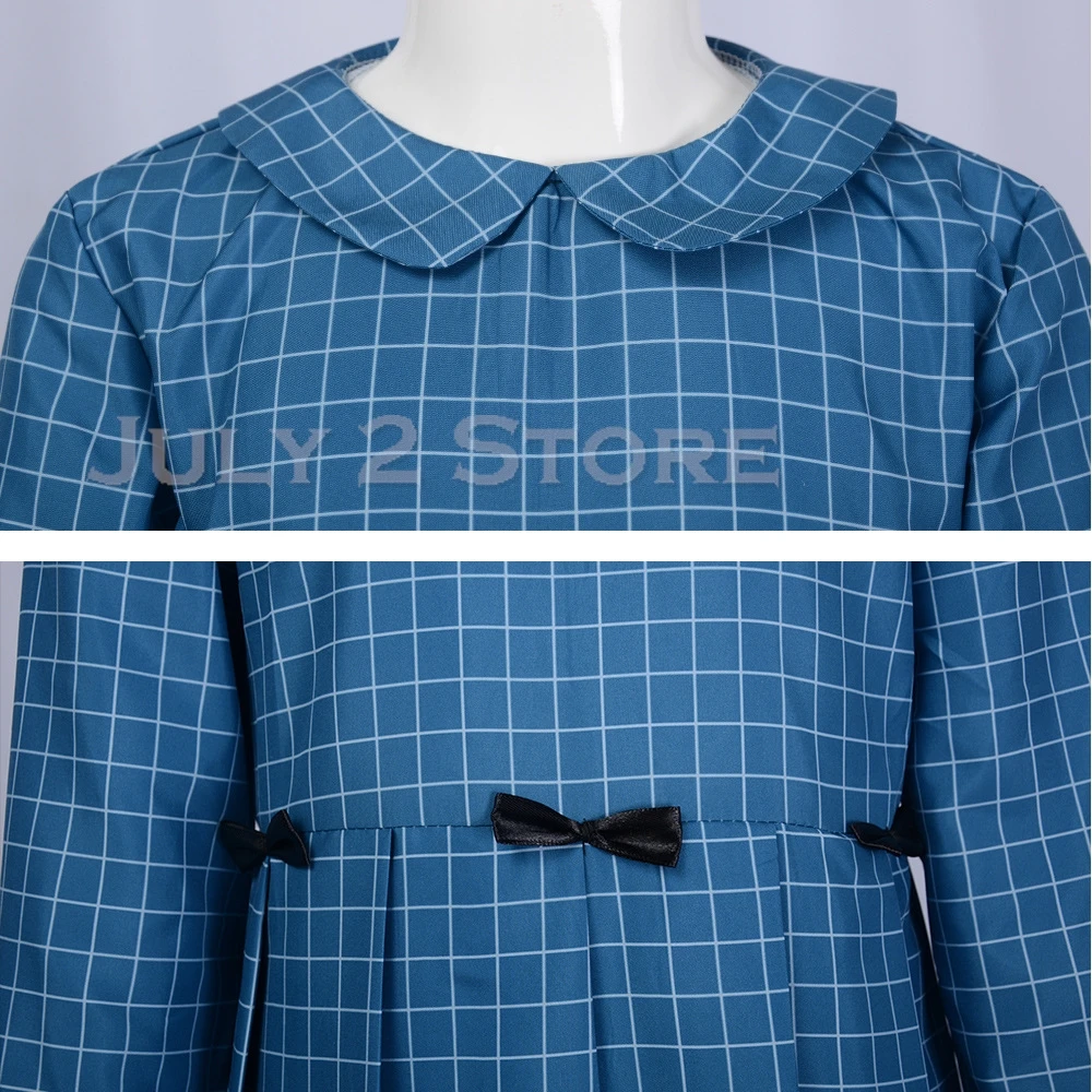 Adults kids Halloween Esther Cosplay Costume Blue Dress Scary Orphan Cosplay Horror Outfit Uniform Party Girls Role play Clothes