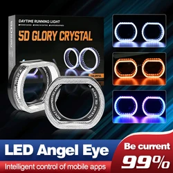 2PCS 3'' Crystal Angel Eyes Mask LED Halo Rings For Bi Xenon LED Projector Lenses Headlight DRL Car Accessories Retrofit DIY