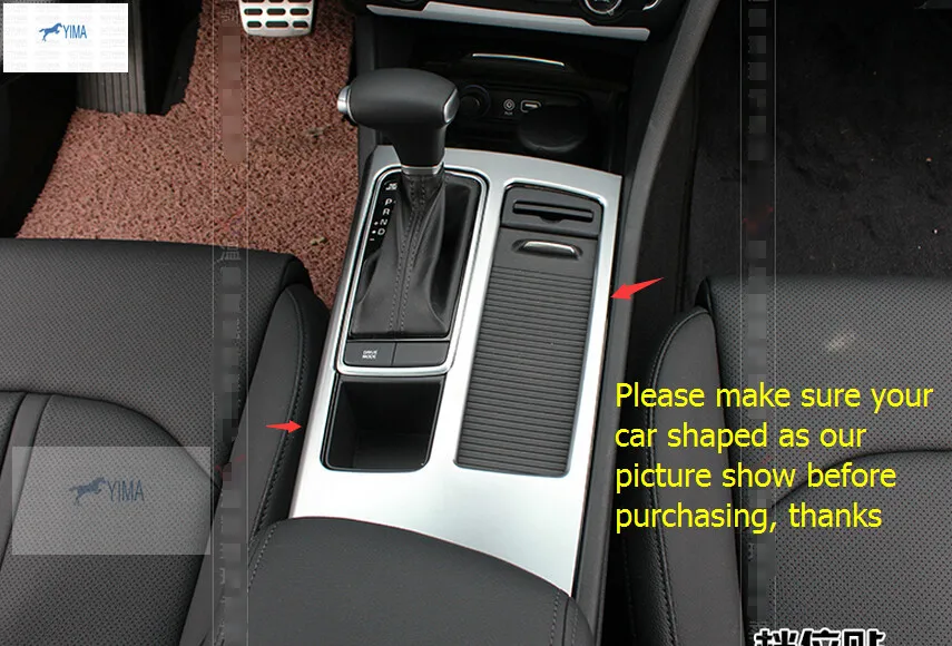 ABS Pearl Chrome Stalls Gear Shift Box Water Cup Holder Panel Frame Cover Trim Fit For KIA Optima K5 2016 - 2018 Car Accessories