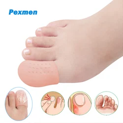 Pexmen 2/4Pcs Gel Toe Protectors Toe Caps Prevent Pain Relief for Corns Blisters and Ingrown Toenails Big Toe Covers