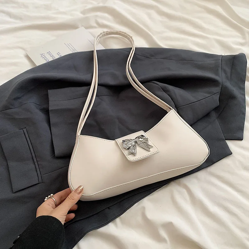 

Textured Women Handbag Solid Pu Leather Stachels Underarm Bags Female All-matched Shoulder Pack Large Capacity Handle Bolos