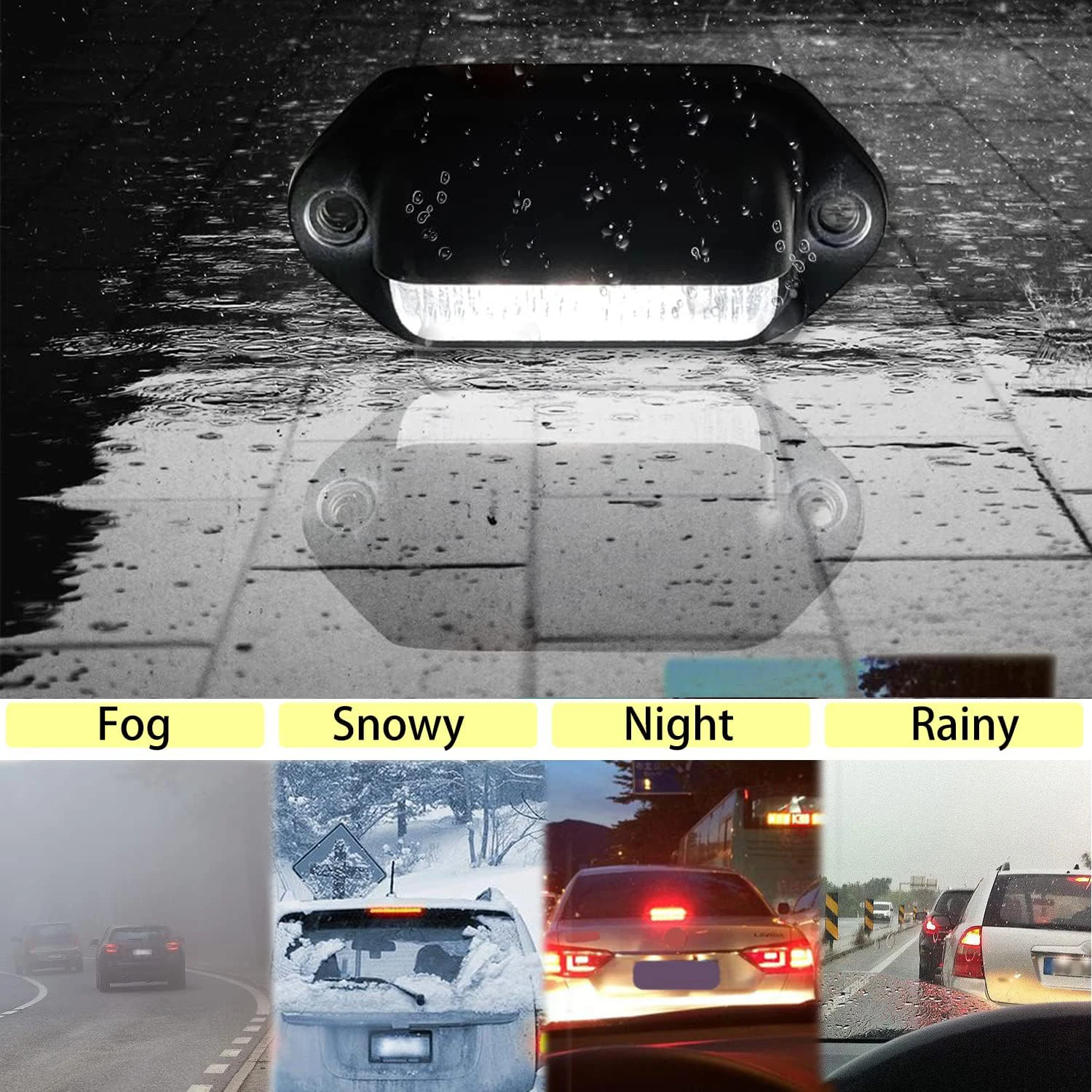 2/4 قطعة الأبيض LED رقم الترخيص لوحة ضوء 12 فولت-24 فولت مقاوم للماء 6 SMD مصباح الضوء الخلفي لشاحنة SUV مقطورة فان RV قوارب سيارة