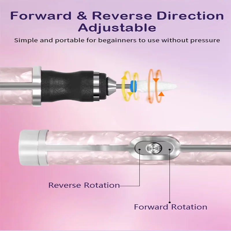 Macchina portatile ricaricabile per trapano per unghie con velocità di 20.000 giri al minuto, set per la cura delle unghie del salone di smalto