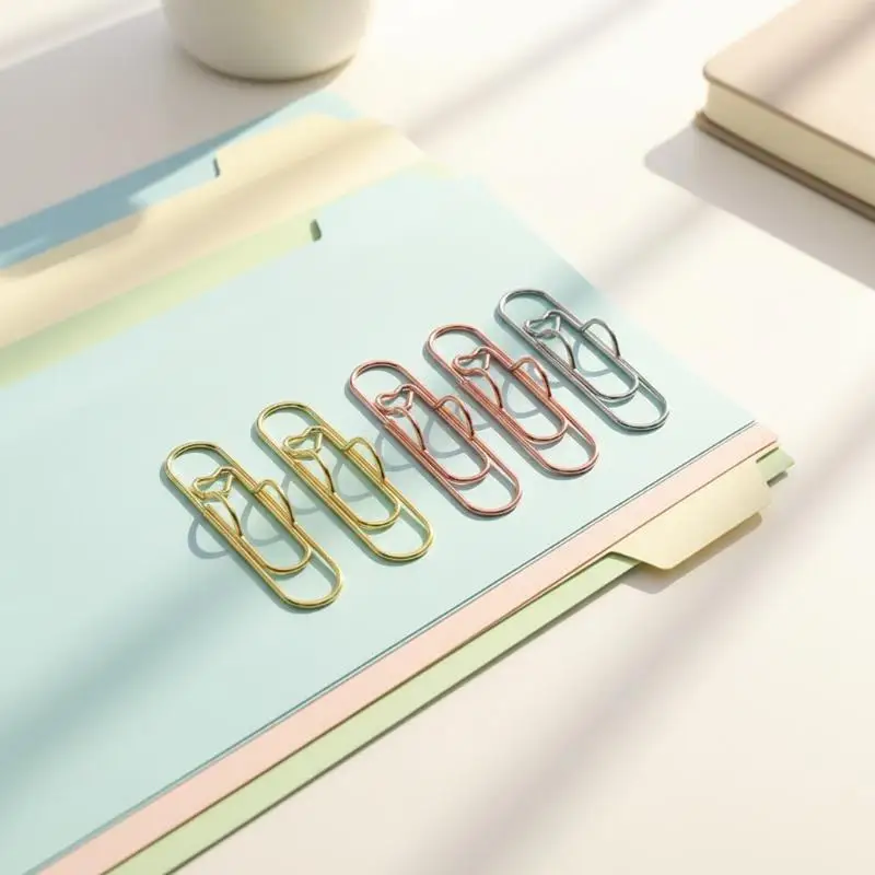 5pcs Multifunctional Pen Clip Pen Hanging Love Paper Clip Pen Button Notebook Pin Accessories Fixed Seat Pen Clip