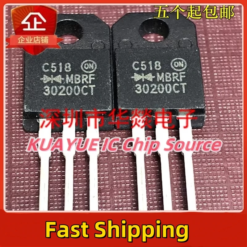 10PCS-30PCS/MBRF30200CT   TO-220F 200V 30A/ Fast Shipping Quality Guarantee