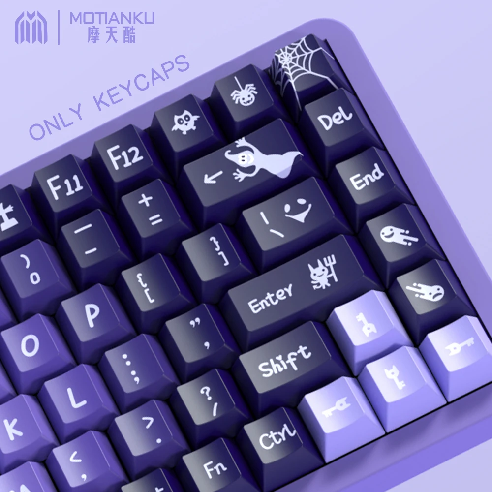 Halloween Theme Keycaps Cherry Profile Personalized Cartoon Keycap For Mechanical Keyboard with 7U and ISO key cap
