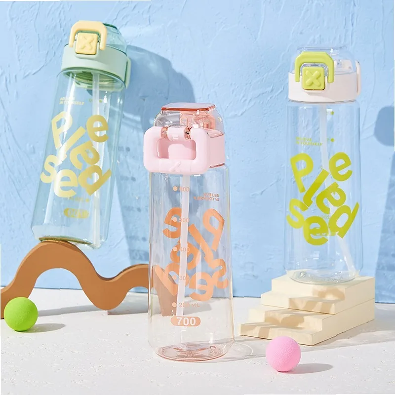 Portable Leak-Proof Plastic Sports Water Cup, Portable travel High-Capacity Drop-Resistant Cup for school Students Office staff