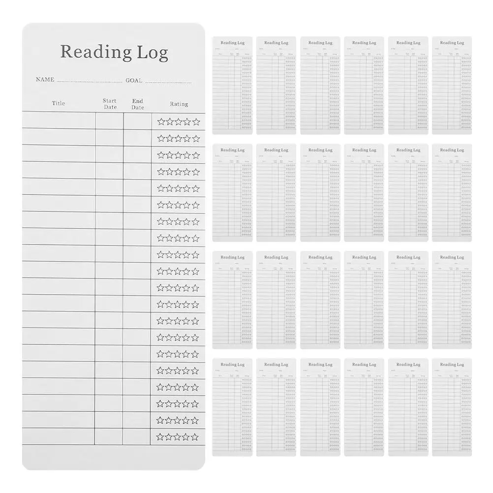 25Pcs Reading Log Bookmark Book Tracker Card Design for Book Lovers Library Enthusiasts Reading List Organizer Bookmark Bulk Set