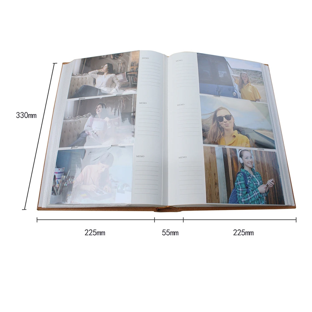 

1pc Retro Photo Album Vintage Picture Album Flannel Material Large Capacity Plug-in Scrapbook Orange Safe Storage Photos