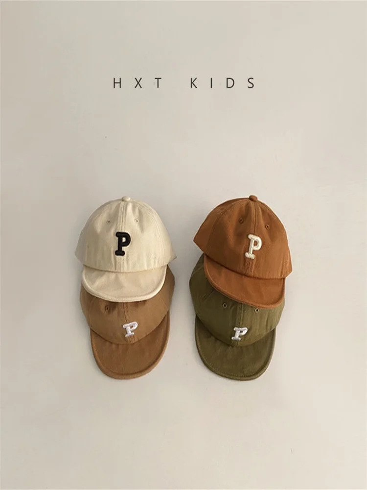 Children Hat Spring And Autumn Soft Brim Korean Style Letter Embroidery Style Hat Infant Baby Ins Baseball Cap Gift