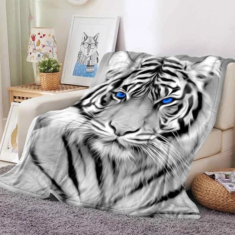 Tiger Blanket Super Soft for Spring Autumn Modern Art Sherpa Blanket Bedspread Throw Travel Dropship  Sumikko Gurashi