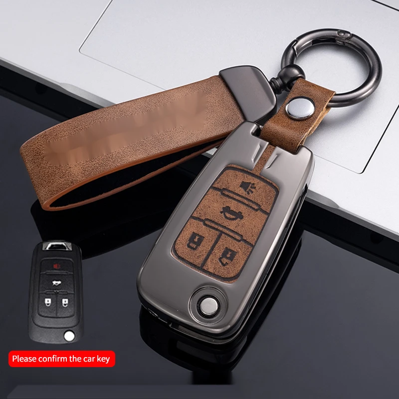 Leather Car Key Case Cover For Chevrolet Cruze Sonic Equinox Malibu GMC Terrain Buick RegalLa Crosse Opel Astra J Accessories