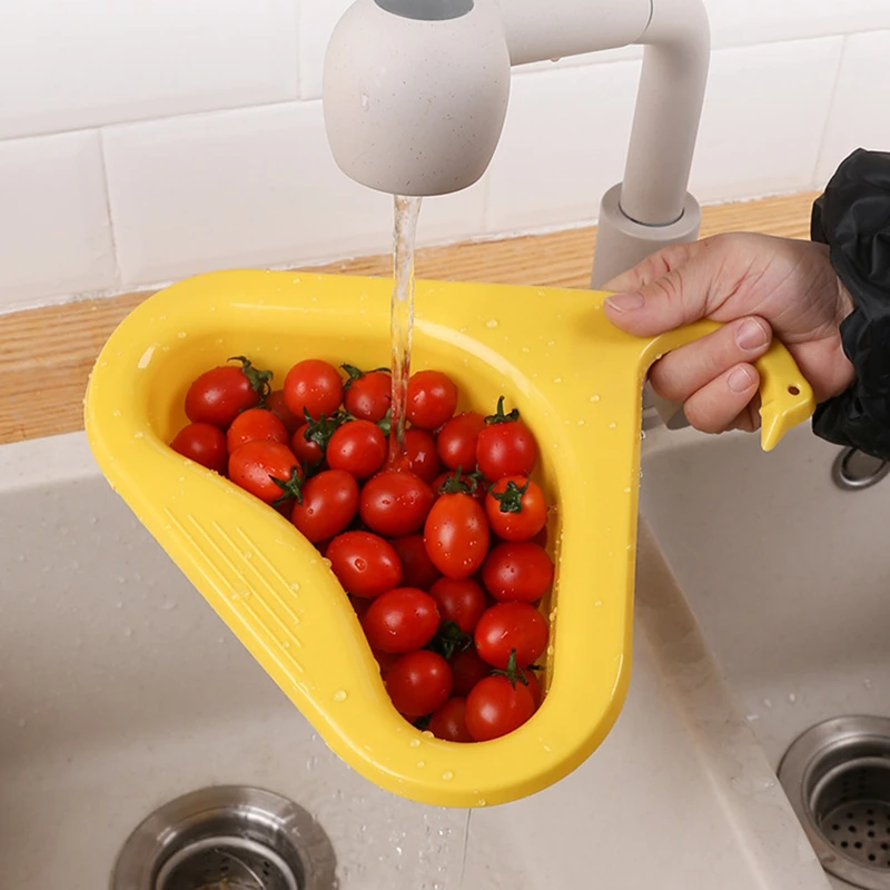 Kitchen Sink Strainer Leftover Drain Basket Soup Garbage Filter Multifunctional Hanging Fruit Vegetable Drainer Rack Gadgets