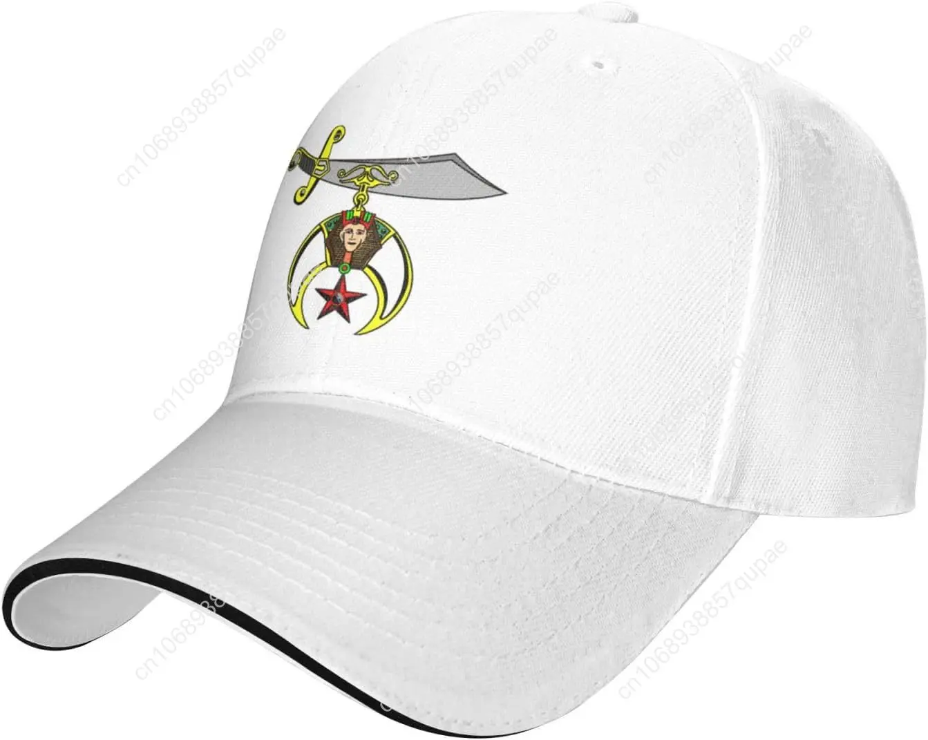 Masonic Shriner Funny Gifts Hat Cowboy Hat Women Unisex Sun Caps Man Woman Adjustable Back Cap White