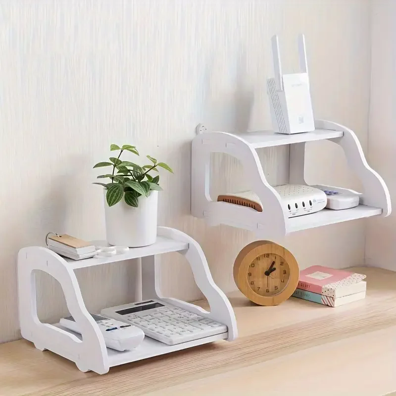 

1PCS Wall Mount Storage TV Box Router Shelf Screen Top Storage Shelf Set-Top Box Bracket Holder Computer Monitor Desktop Stand