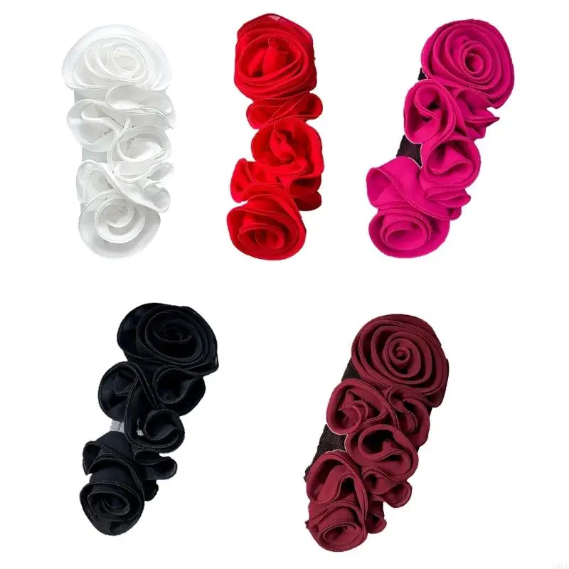 

N5KB 3D Ruffle Flower Appliques Handcraft Materials Kits Crafting Garment Accessories Dance Costume Project Sewing On Patches