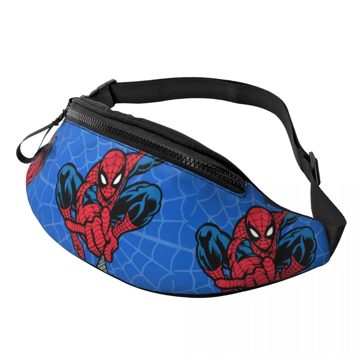 Custom Spider Superhero Fanny Pack Men Women Crossbody Waist Bag for Camping Biking Phone Money Pouch