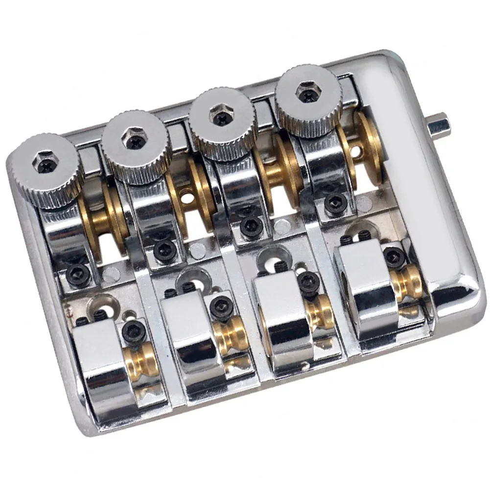 Headless Bass Bridging Solution for Travel 4 String Bass Guitar with Brass Roller Saddles Enhancing Playing Experience and Tone
