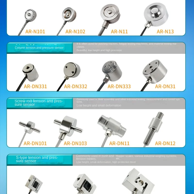 Small Size Weighing Force Measuring Sensor Module Stress Tension Pressure Testing Robot Sensor 50N