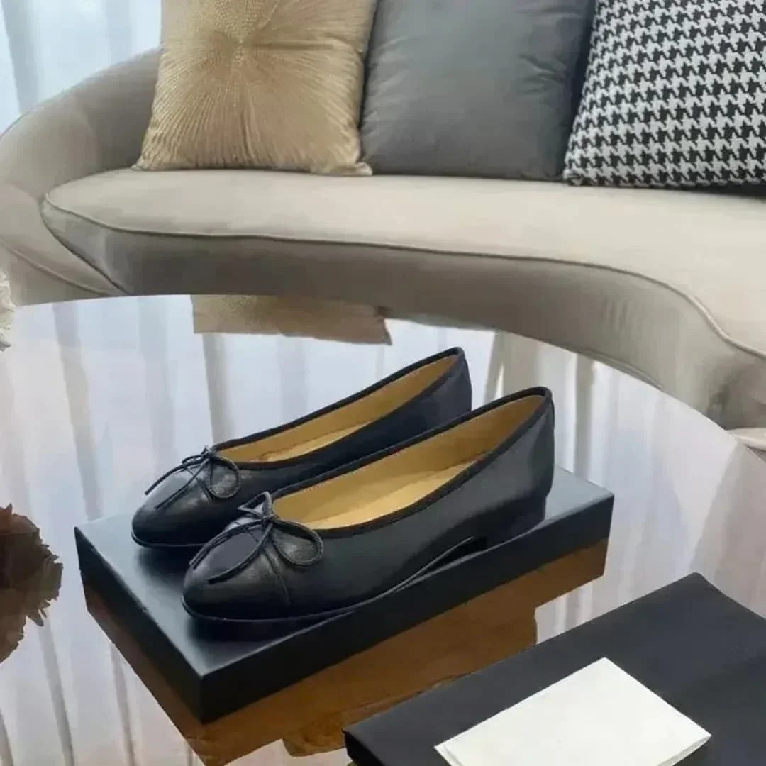 New  Design Denim Blazer Spring Autumn Ballet Flats Leather Round Toe Bow Comfortable True to Size Women Shoes ballet  2026