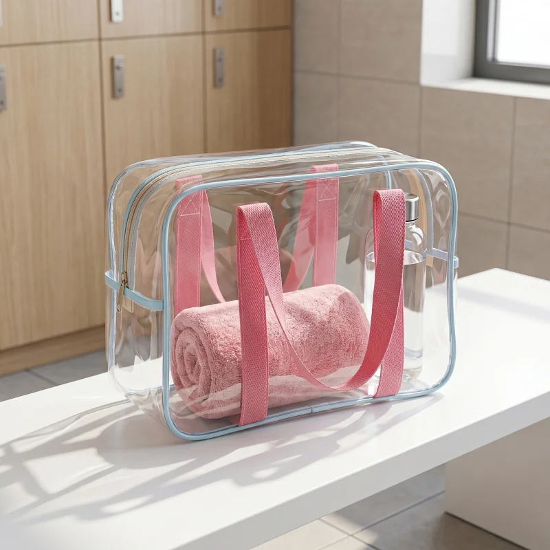 

PVCTransparent swimming beach bag, double-handle travel large-capacity waterproof swimming storage bag, makeup bag, beach bag