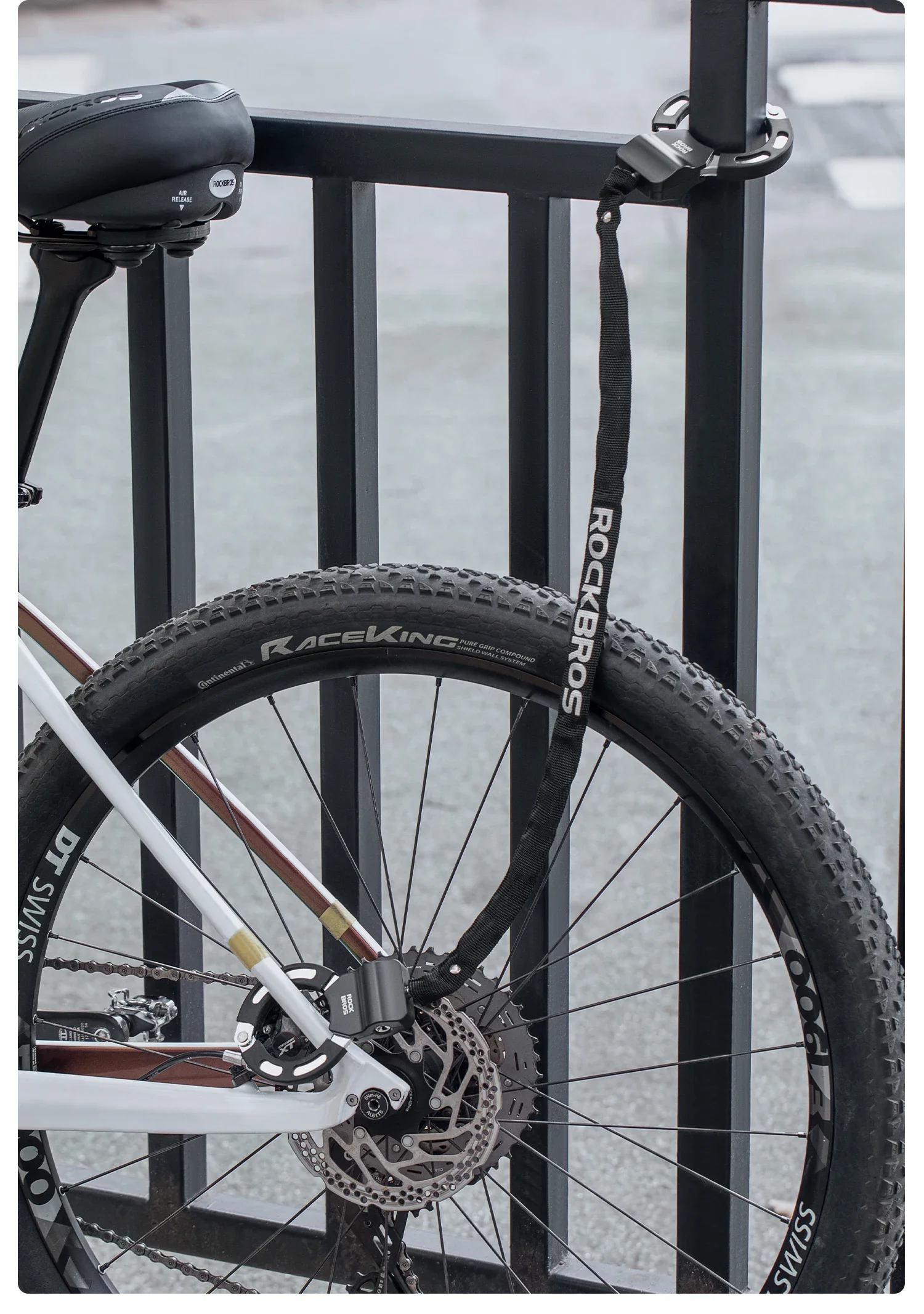 ROCKBROS Lokaler Versand Fahrradschloss Diebstahlschutz Roller Motorräder Schloss Zinklegierung Schließzylinder Kettenschloss Fahrradschlösser Sicheres Zubehör – Detail 15