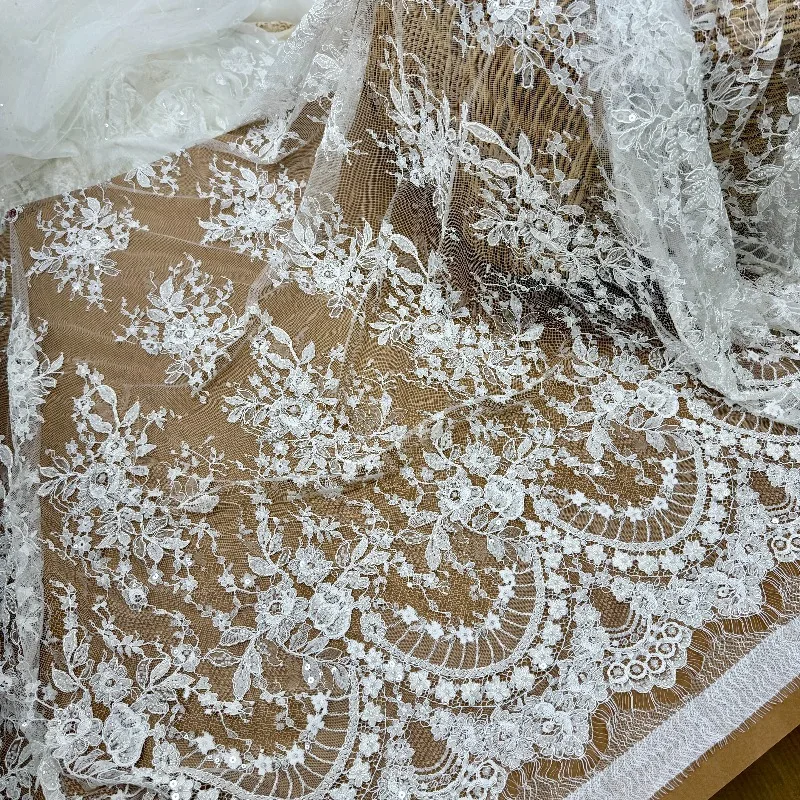 Classic Pattern Positioning Lace Fabric 3m x 1.5m Eyelash Lace for Dressmaking