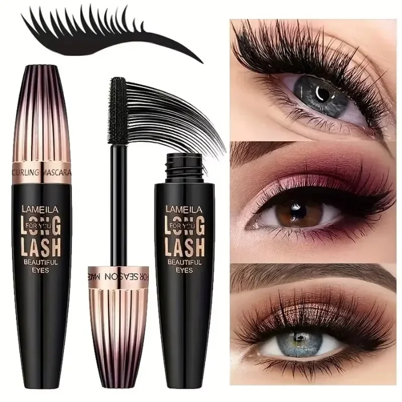 Wasserfeste 4D-Mascara für Dicke, Lange Wimpern, Verschmierfest, Volumen-Effekt, Langanhaltend, Curling, Große Augen-Make-up-Tools