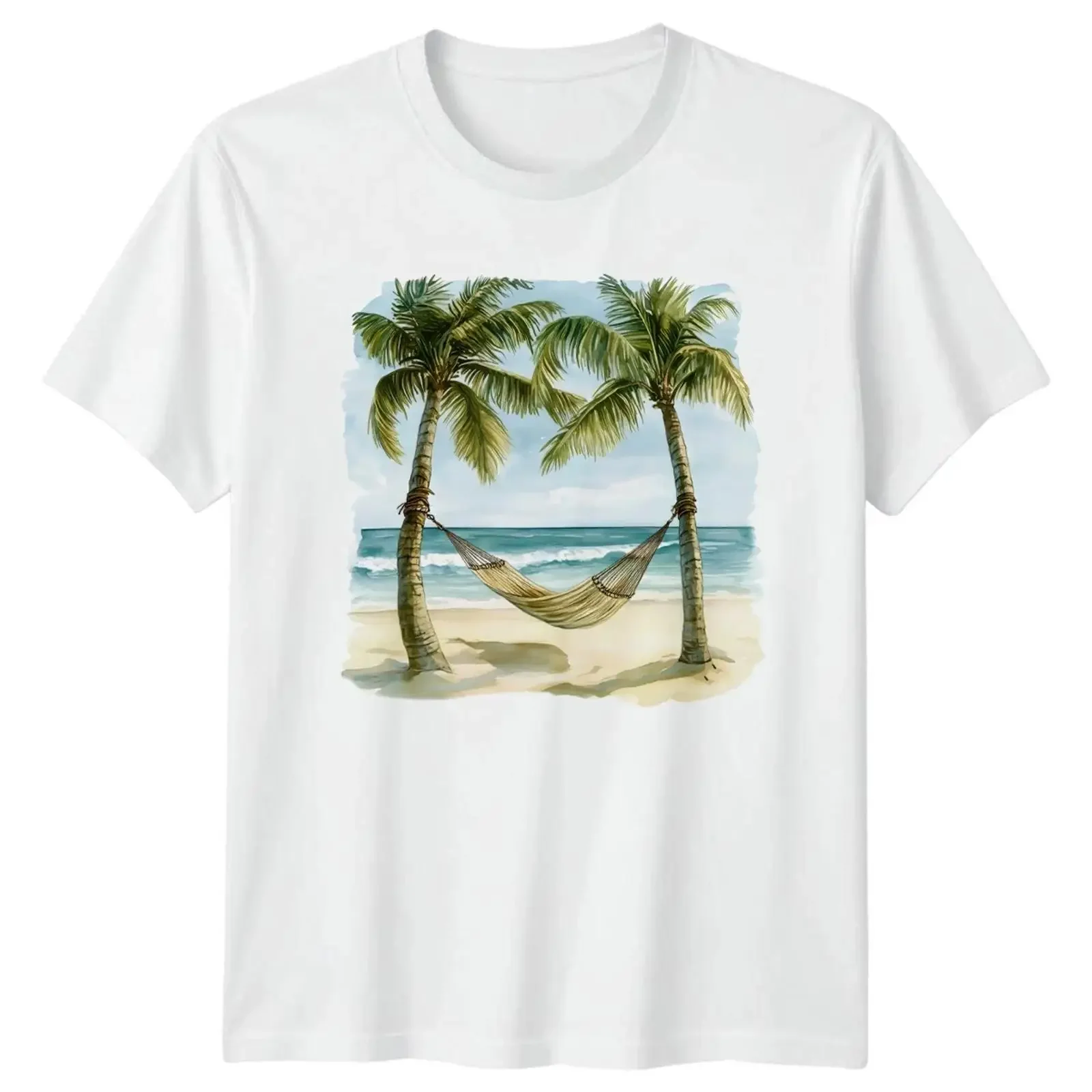 Hammock Beach Tropical Travel Herren T Shirt Damen Grafik Oberteil vintage Washed Soft Comfortable Stretched Breathable