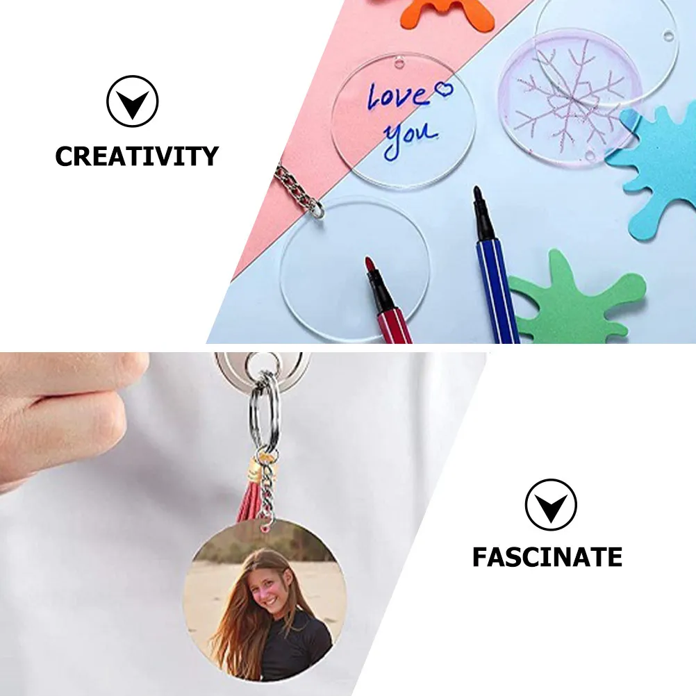 24Pcs Acrylic Keychain Blanks Premium DIY Blank Keychains Ideal for Sublimation Photo Craft Keychain Accessories