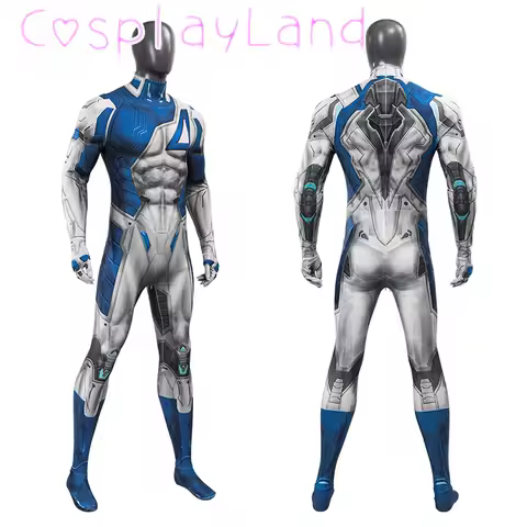 NEW GAME Rivals Mr Fantastic 4 PS5 Cosplay Superhero Spandex Zentai Bodysuit Outfits Mr Fantastic Halloween Costumes Adult Men