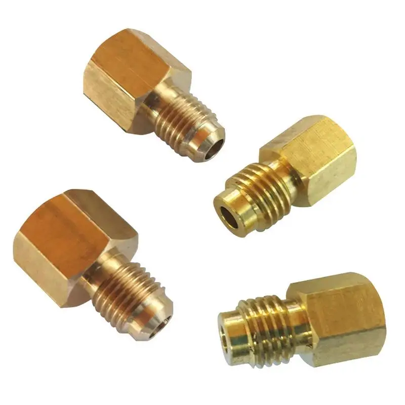 

4PCS R134A Brass Refrigerant Tank Adapter To R12 Fitting Adapter 1/2 Female To 1/4 Male Sae Adaptor Valve Core Vacuum Pump