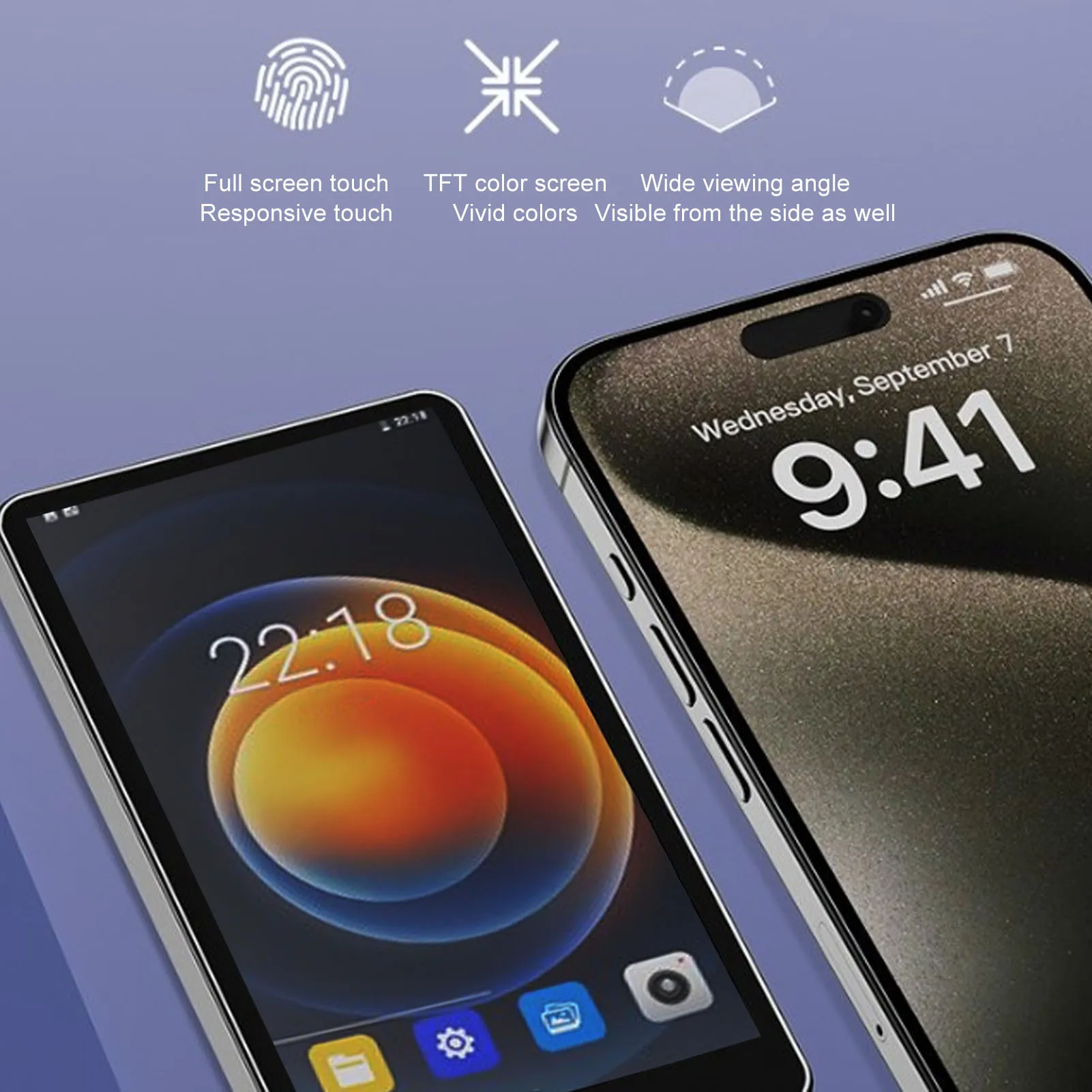 MP4 MP3-плеер 2500 мАч Поддержка 128 ГБ Цифровой Mp4-плеер 5,2-дюймовый беспроводной Bluetooth Fidelity для Bluetooth-динамика