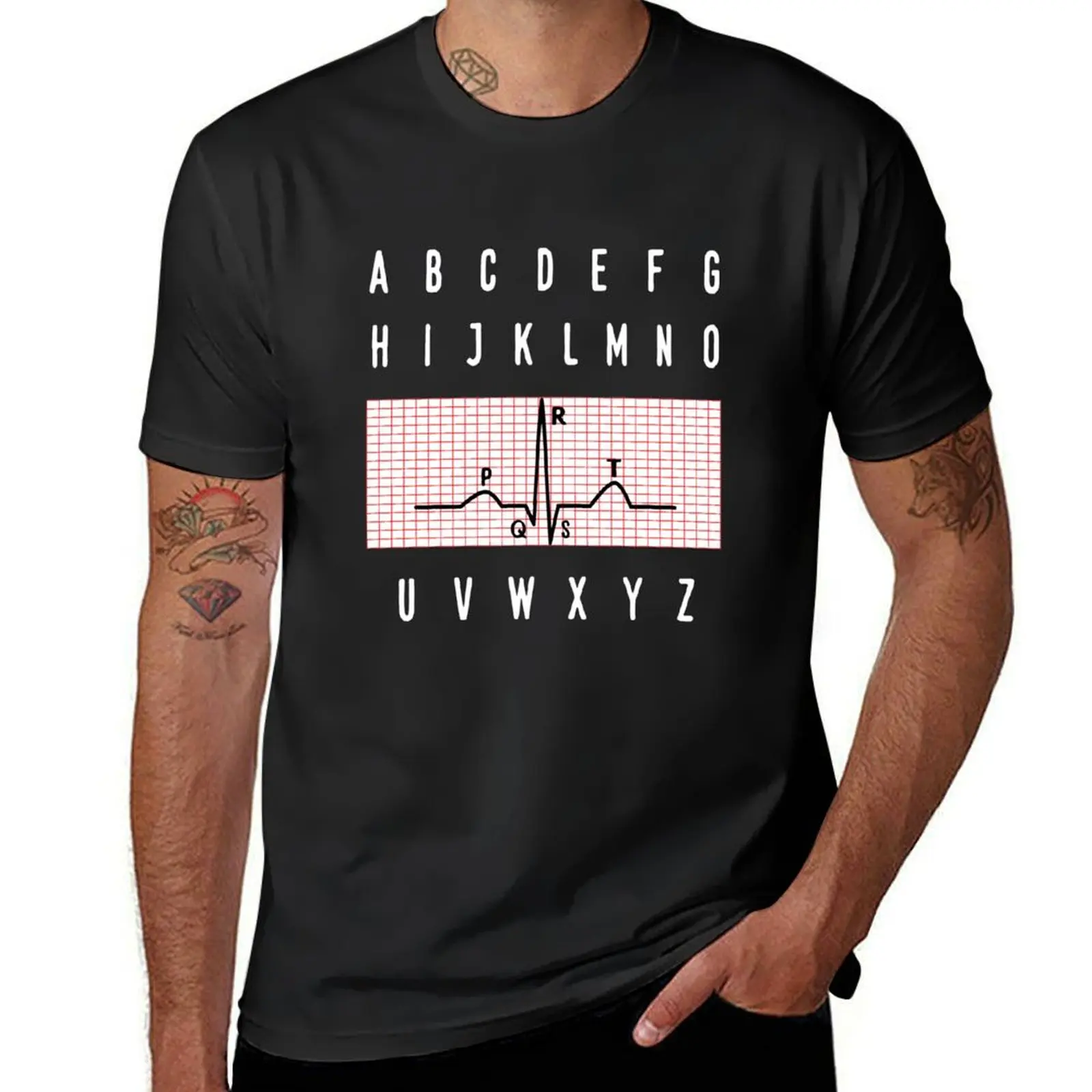 PQRST Heartbeats Nurse Alphabet Electrocardiogram Nursing Gift T-Shirt boys whites quick-drying heavyweight t shirts for men