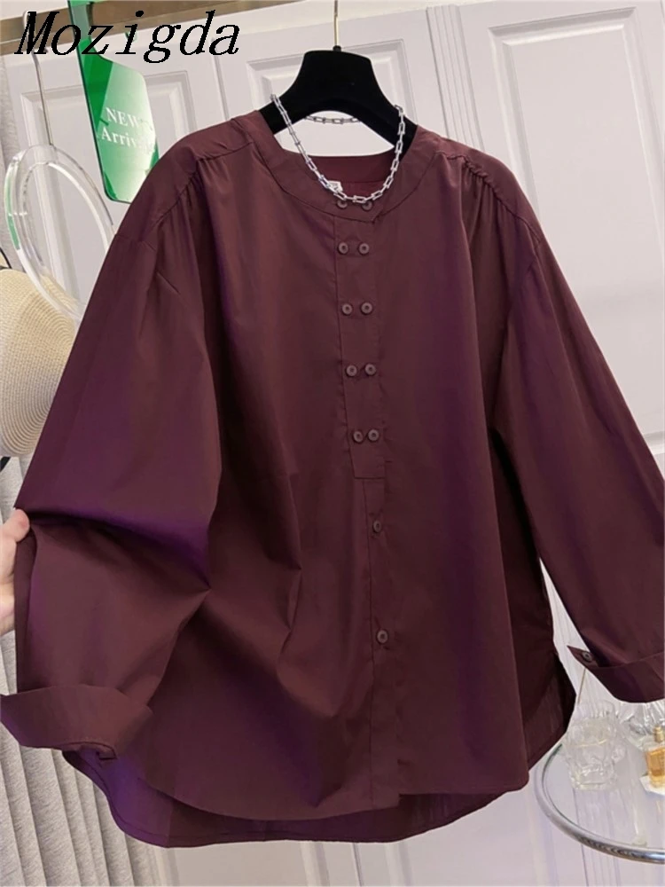 

Весенне-осенняя свободная женская рубашка с длинным рукавом из мягкой атласной ткани с круглым вырезом, модная, новая, стильная, повседневная, элегантная