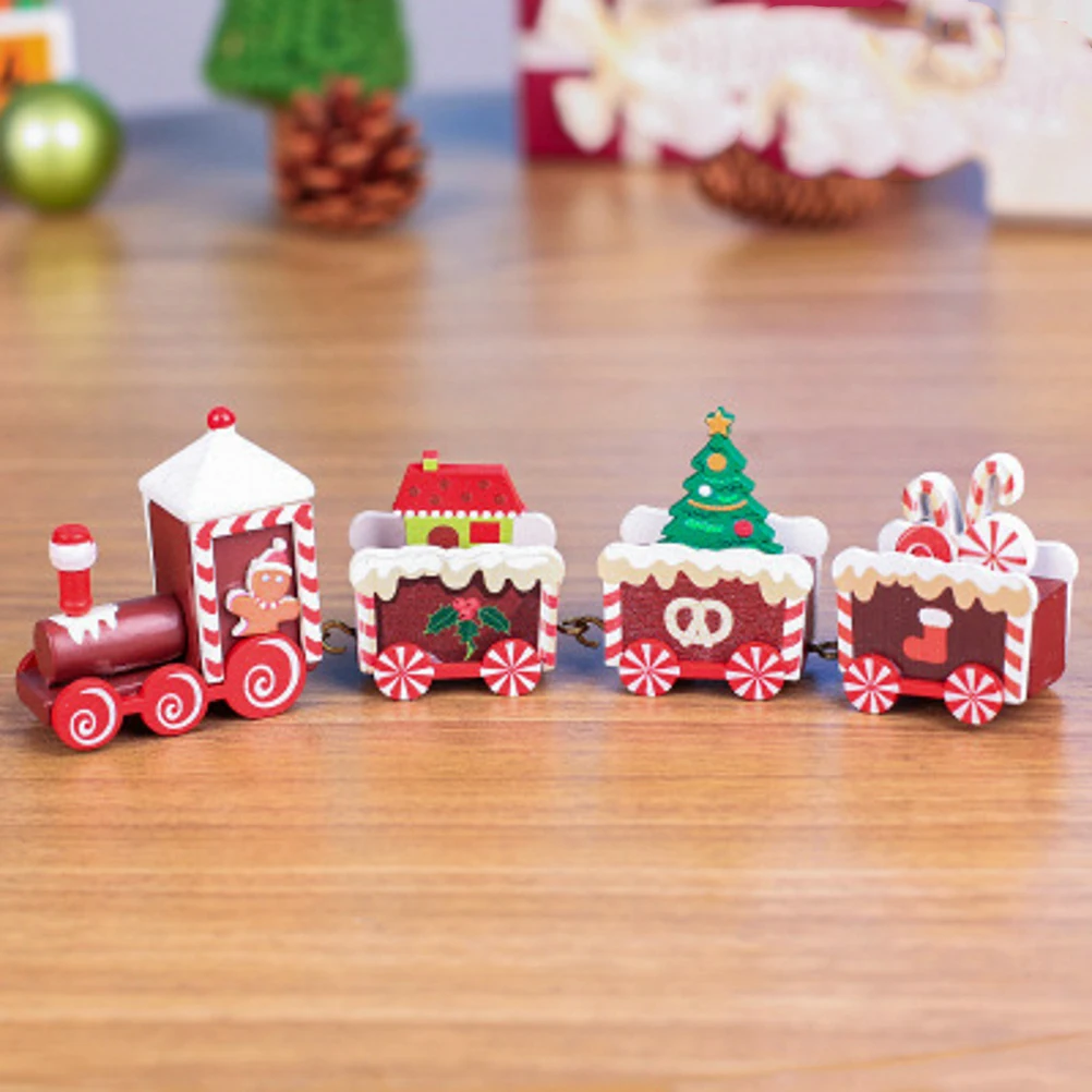 

Wooden Small Train Ornaments for Kids Xmas Lighting Decorative Supplies Christmas Window Child Party