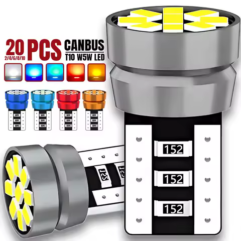 2/4/8/10/20 PCS CANBUS T10 W5W LED Bulb For Car Interior Dome Door Trunk License Plate Side Lights 12V 2016SMD 6500K White Red