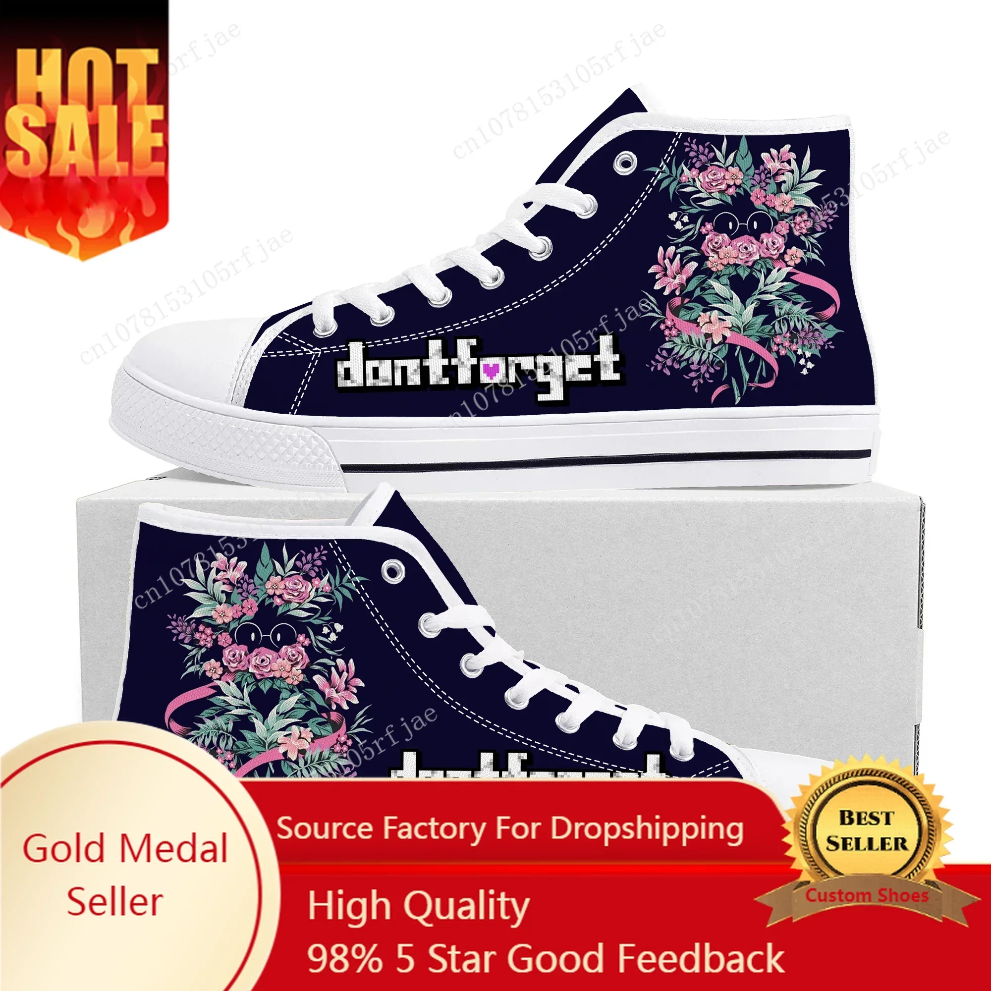 

Deltarune High Top Sneakers Hot Cartoon Game Mens Womens Teenager High Quality Fashion Canvas Shoes Casual Tailor Made Sneaker