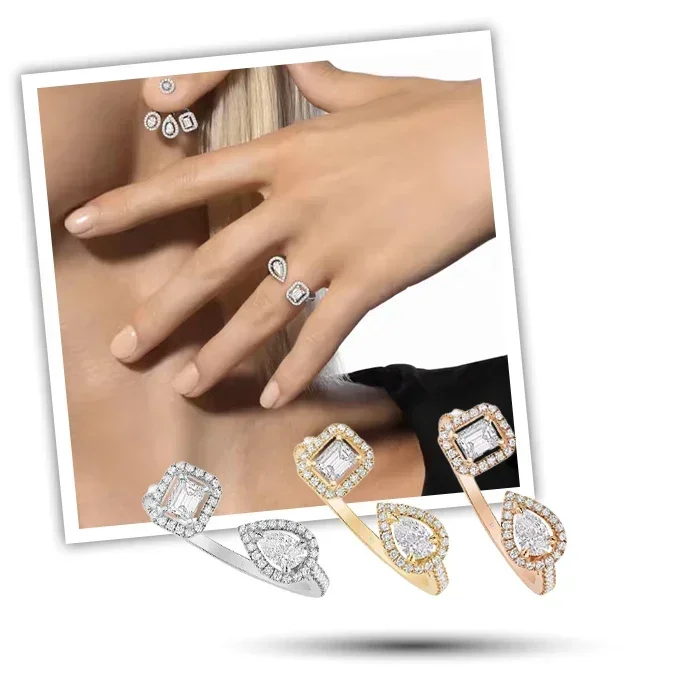 

2025 New 925 silver high-quality classic moving zircon ring for women's wedding party, light luxury classic gift jewelry