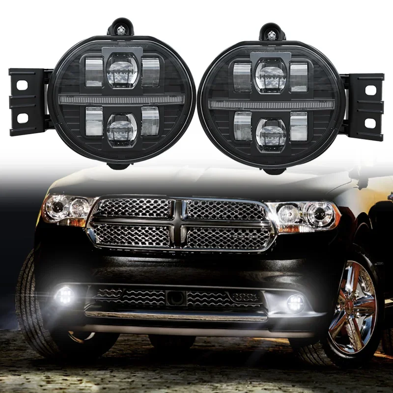 Led Fog Light Driving Fog Lights Assembly for 2002-2008 Dodge Ram 1500 2003-2009 Ram 2500 3500 2004-2006 Durango Truck